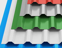 Heat-resistant roofing sheets installed on a modern commercial warehouse for energy-efficient infrastructure.