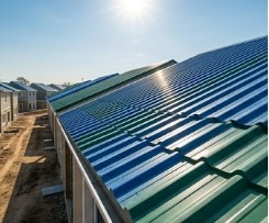 Modern commercial building featuring durable steel roofing designed for long-term performance and protection.
